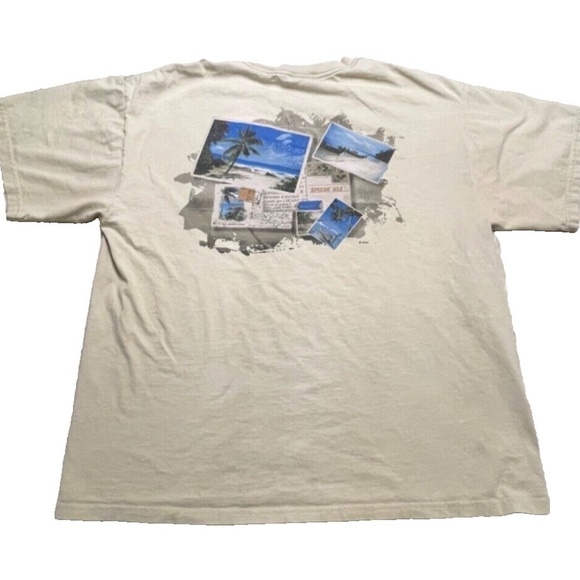 Vintage Speedo Tropical Postcard Men's Short Sleeve T-shirt; Beige; LARGE - Picture 1 of 7
